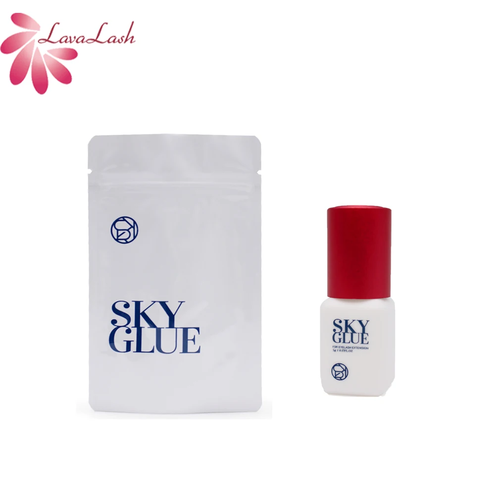 Original Korea Eyelash Extensions Sky Glue with Red Cap 1-2 Seconds Dry Time 6-7 Weeks Fastest and Strongest Glue