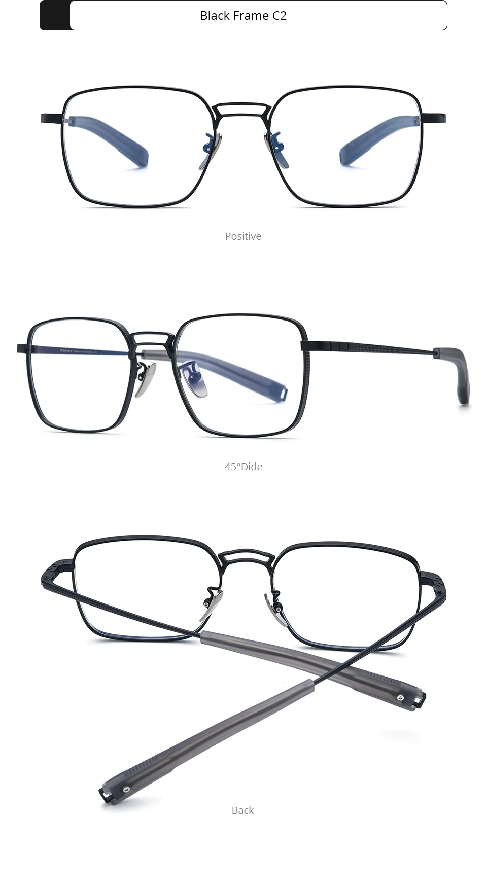 FONEX Titanium Glasses Frame Men New Brand Design Square Eyeglasses Male High Quality Ultralight Japanese Custom Eyewear DRX8827