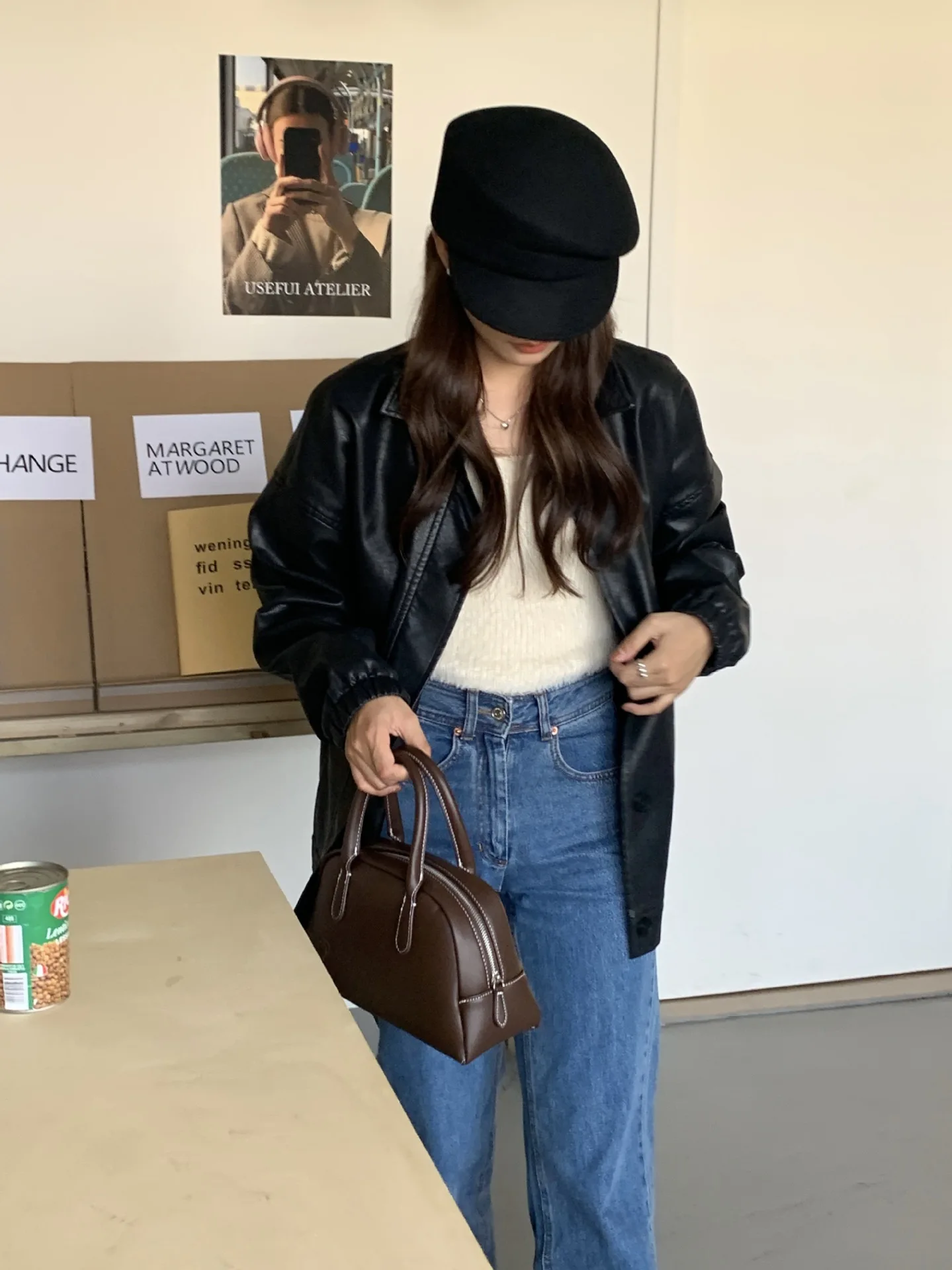 High-end Asymmetrical Woolen Newsboy Hat Women's autumn-winter Octagon Hat Painter Beret Hat Vintage Fez Hat M401