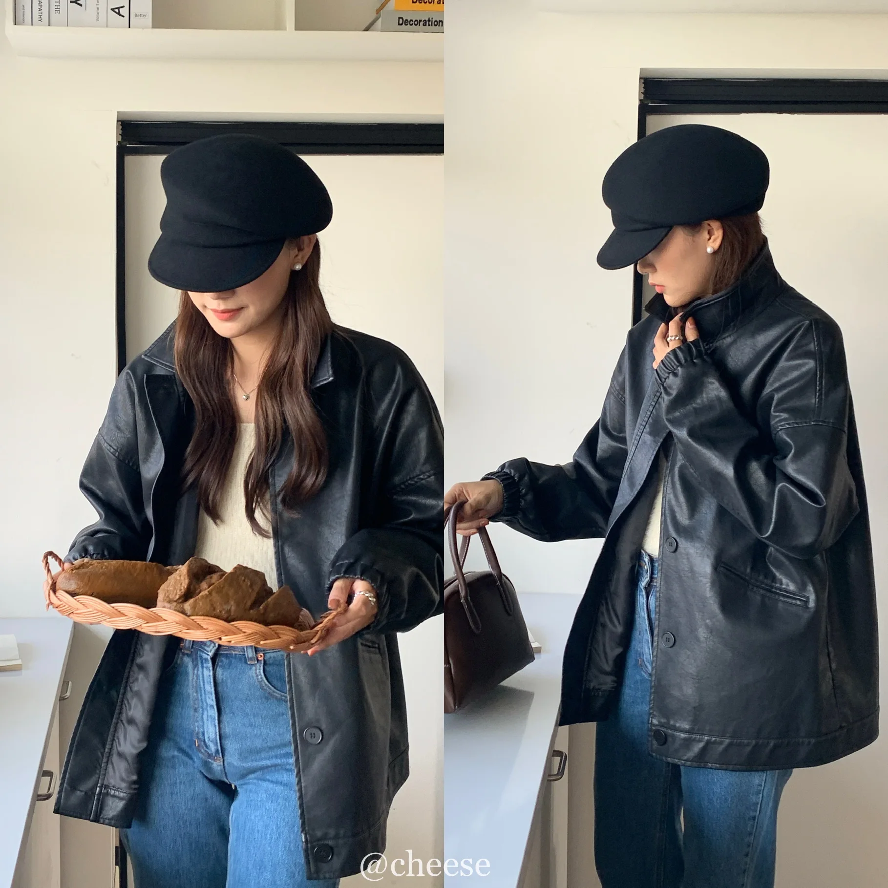 High-end Asymmetrical Woolen Newsboy Hat Women's autumn-winter Octagon Hat Painter Beret Hat Vintage Fez Hat M401