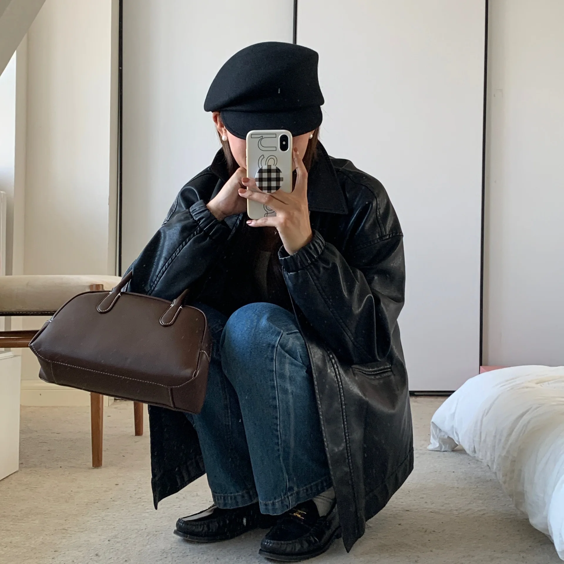High-end Asymmetrical Woolen Newsboy Hat Women's autumn-winter Octagon Hat Painter Beret Hat Vintage Fez Hat M401