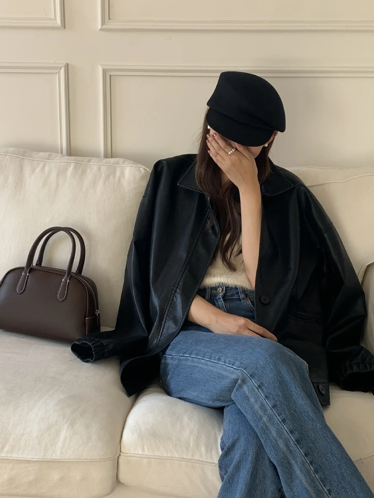 High-end Asymmetrical Woolen Newsboy Hat Women's autumn-winter Octagon Hat Painter Beret Hat Vintage Fez Hat M401