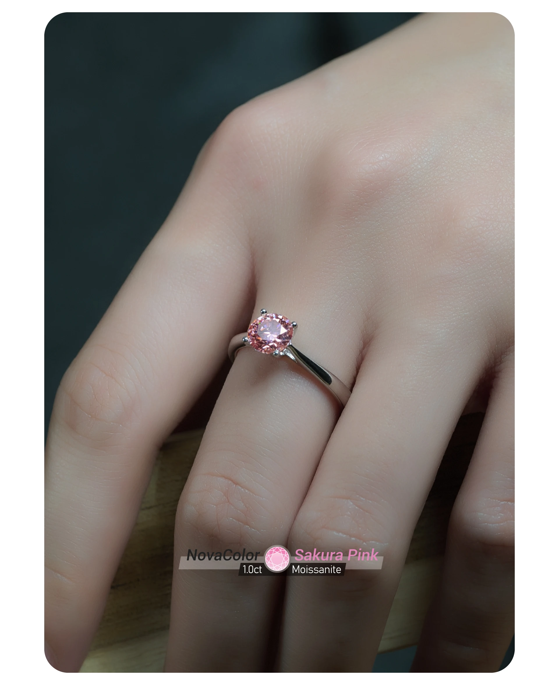 GIGAJEWE 1ct 6.5mm Round Cut D VVS1 Moissanite 925 Silver Ring Diamond Test Passed Fashion Claw Setting Girl Women Gift