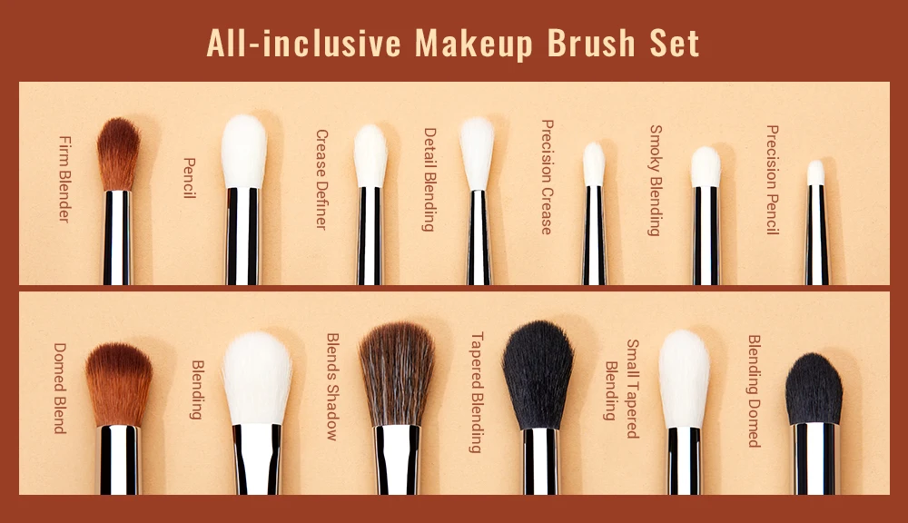 Jessup Eye Makeup Brushes Set Professional Eye Blending Brush Synthetic Blends Shadow Crease Pencil Smoky T338