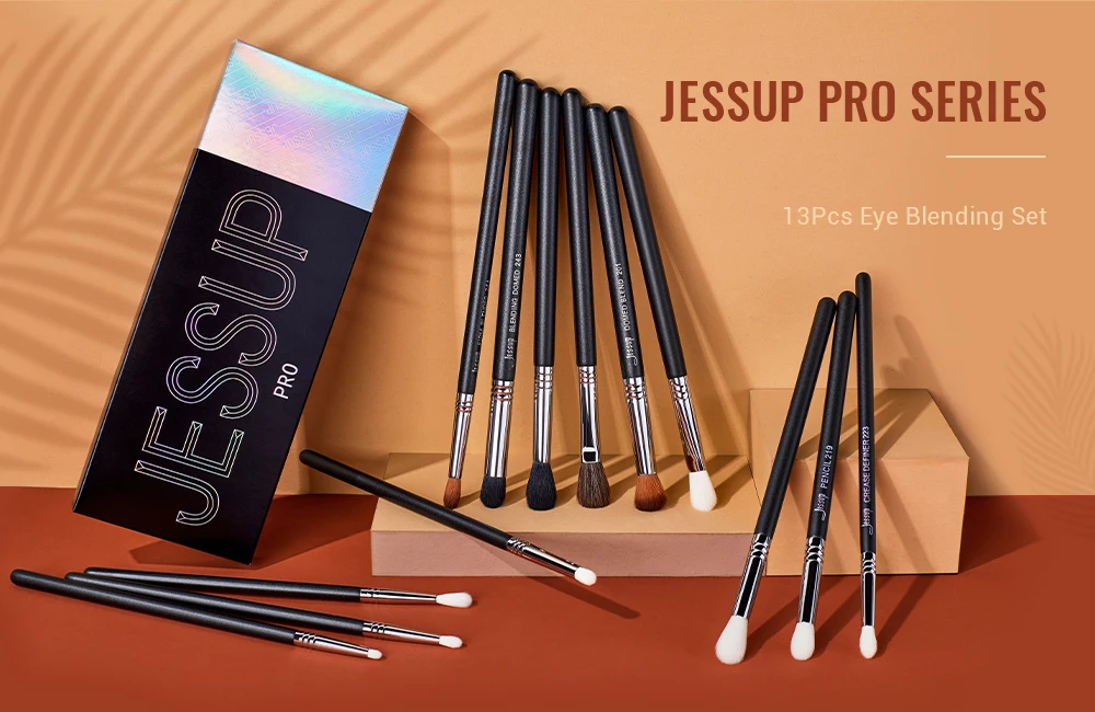 Jessup Eye Makeup Brushes Set Professional Eye Blending Brush Synthetic Blends Shadow Crease Pencil Smoky T338