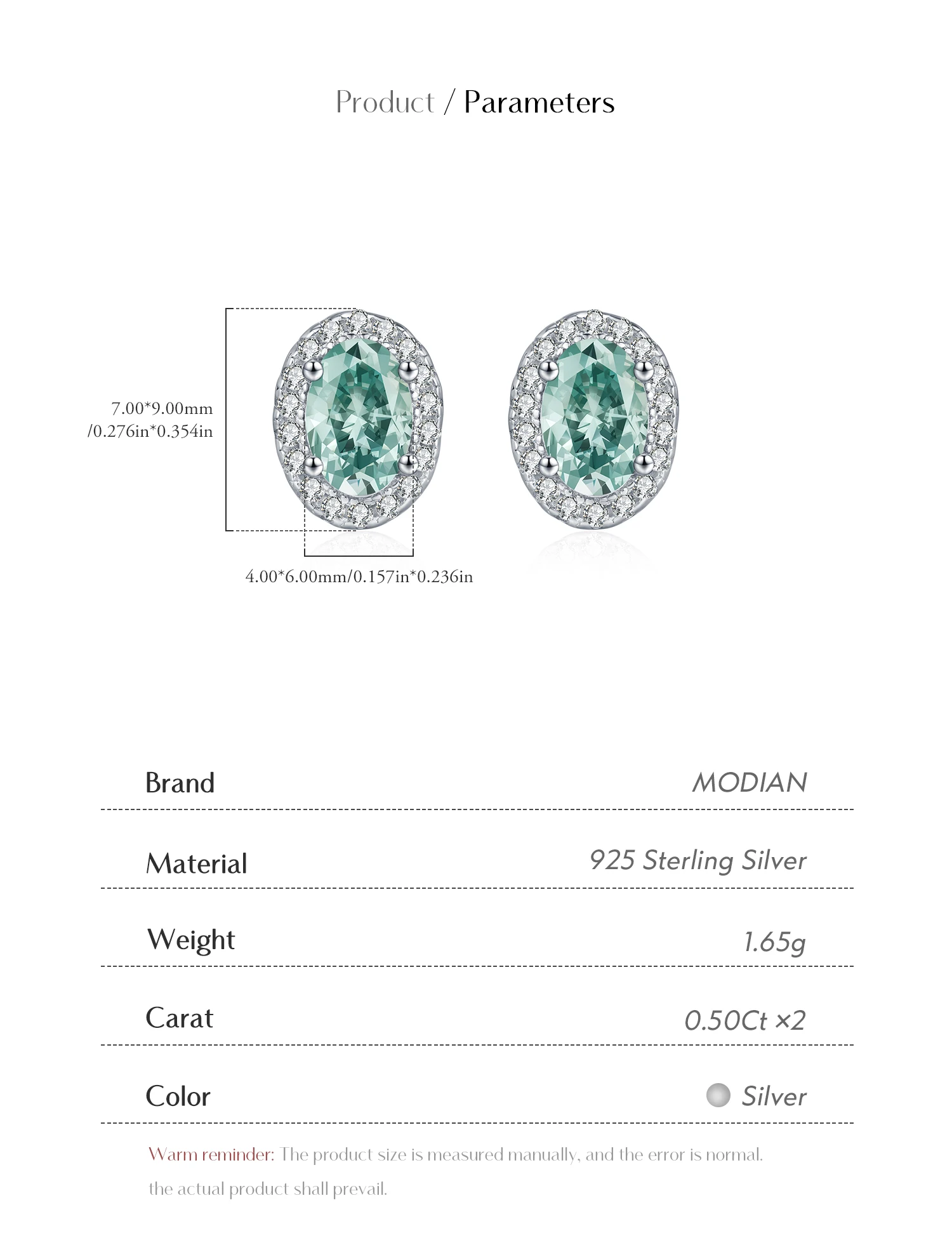 MODIAN 1CT D Color Green Moissanite Halo Earrings 925 Sterling Silver Elegant Oval Stud Earrings For Women Party Fine Jewelry