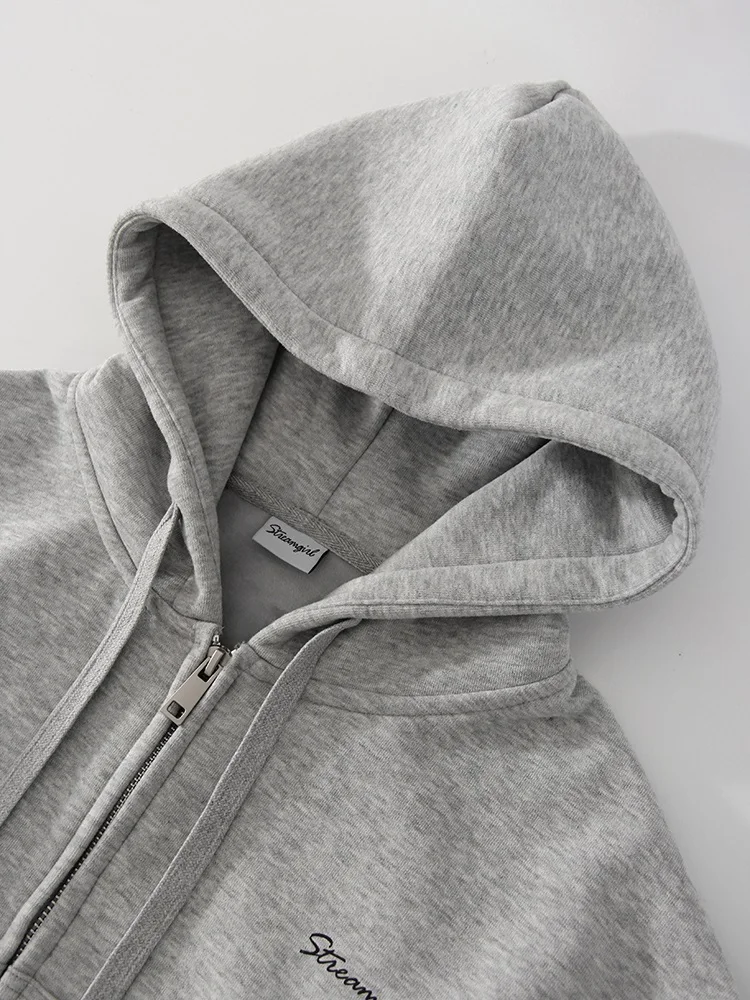 Women Tracksuits Winter Fleece Sweatsuit Brown Warm Crop Zipper Hoodies And Sweatpants Set For Women 2 Piece Velvet Pants Sets