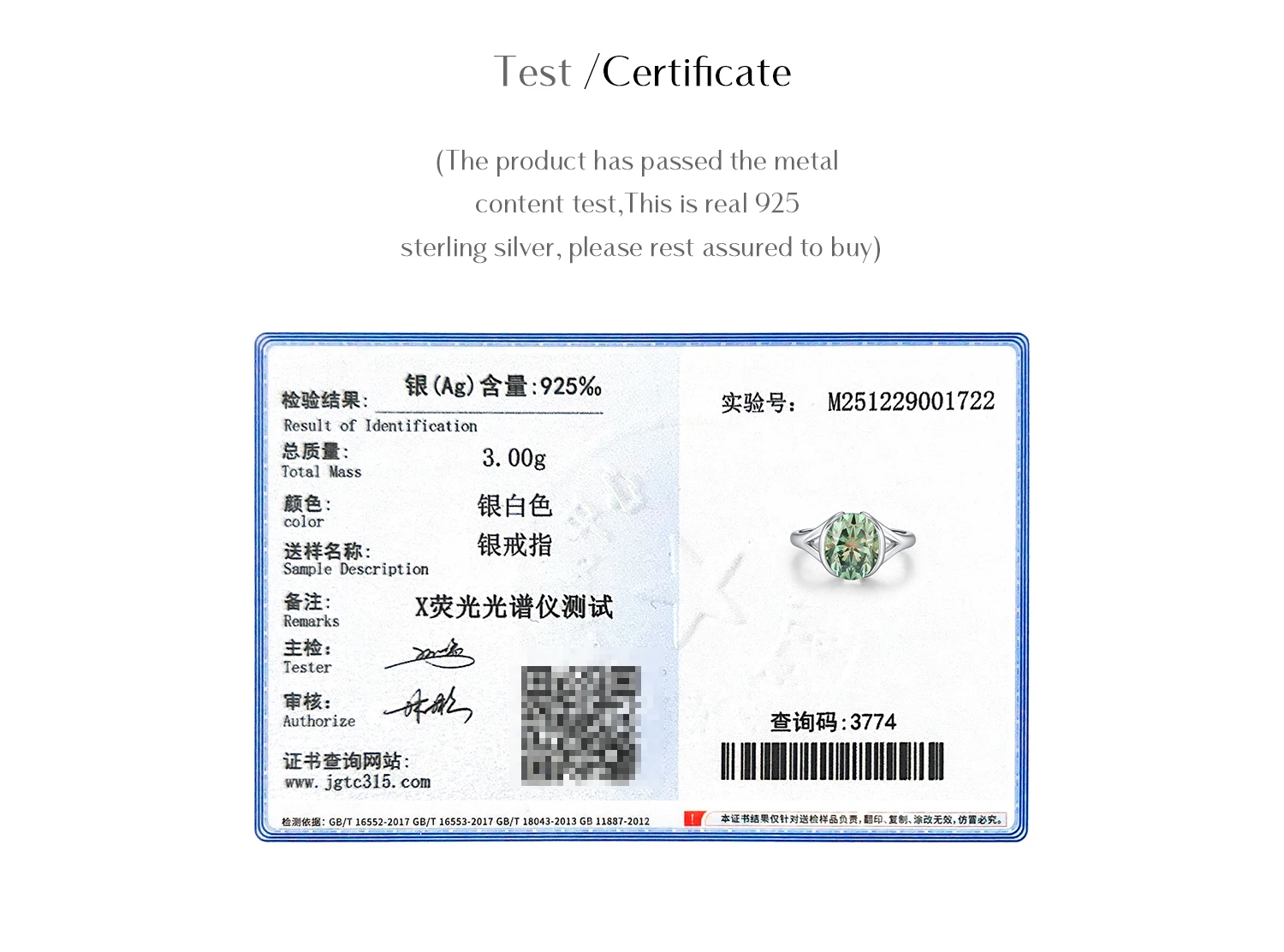 MODIAN 3CT Oval Green D Color Moissanite Ring 925 Sterling Silver Luxury Sparkling Jewelry Lab Diamond for Women Wedding Rings