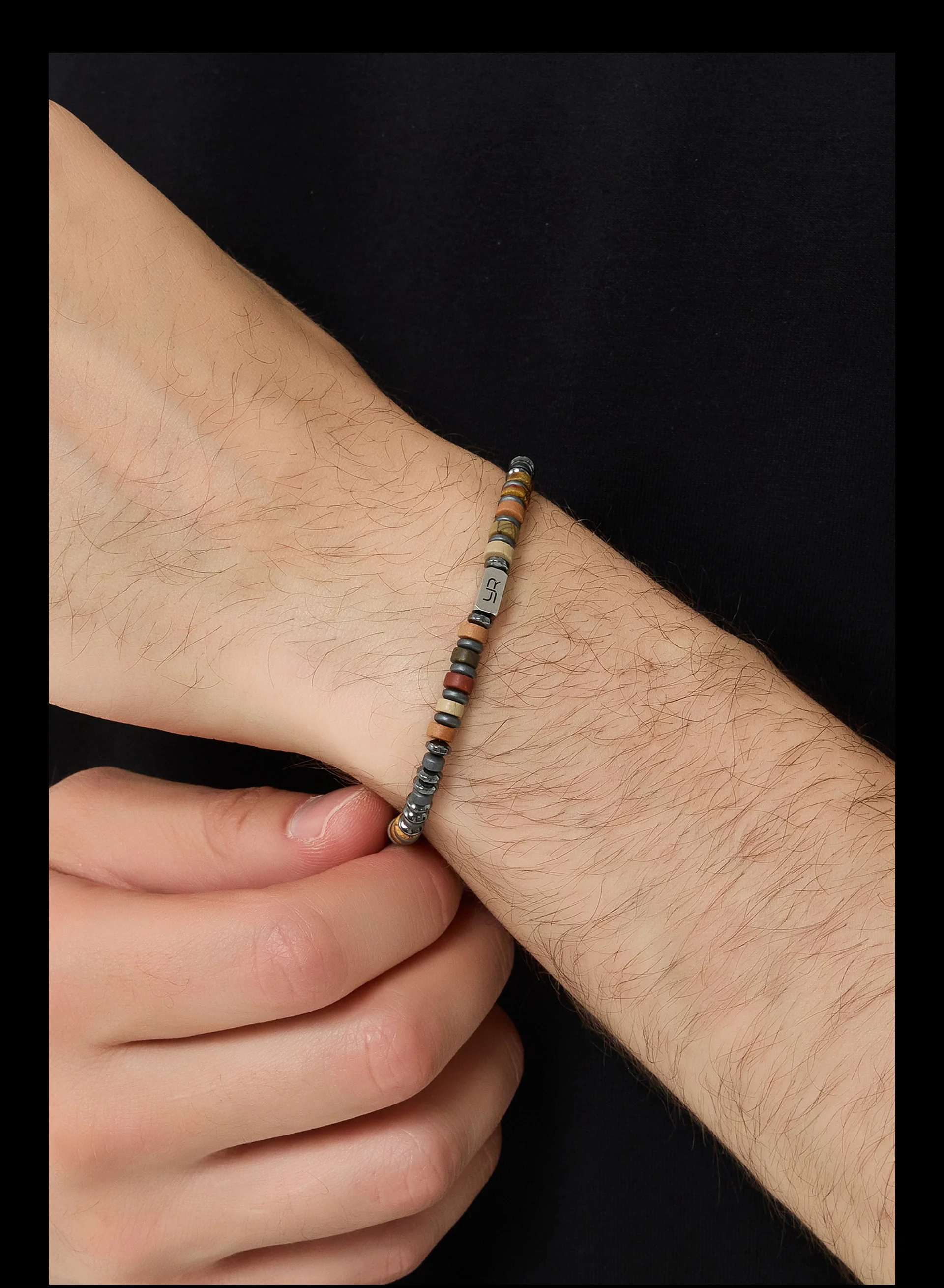 YOUNG&RICH Luxury Picasso Jasper Hematite Bracelet 4mm Bohemian Style Niche Accessory Handcrafted Unisex Bracelet