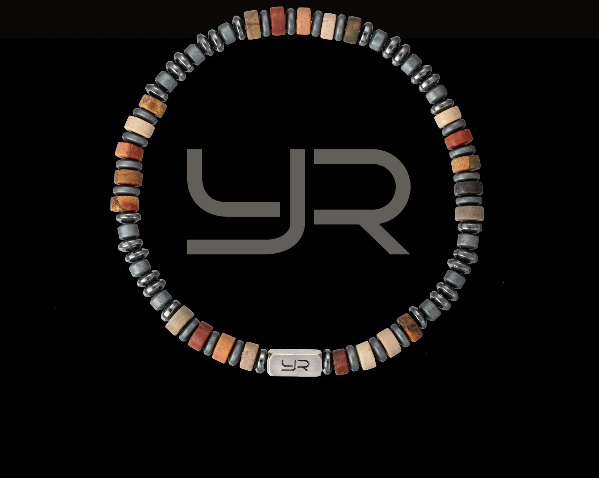 YOUNG&RICH Luxury Picasso Jasper Hematite Bracelet 4mm Bohemian Style Niche Accessory Handcrafted Unisex Bracelet