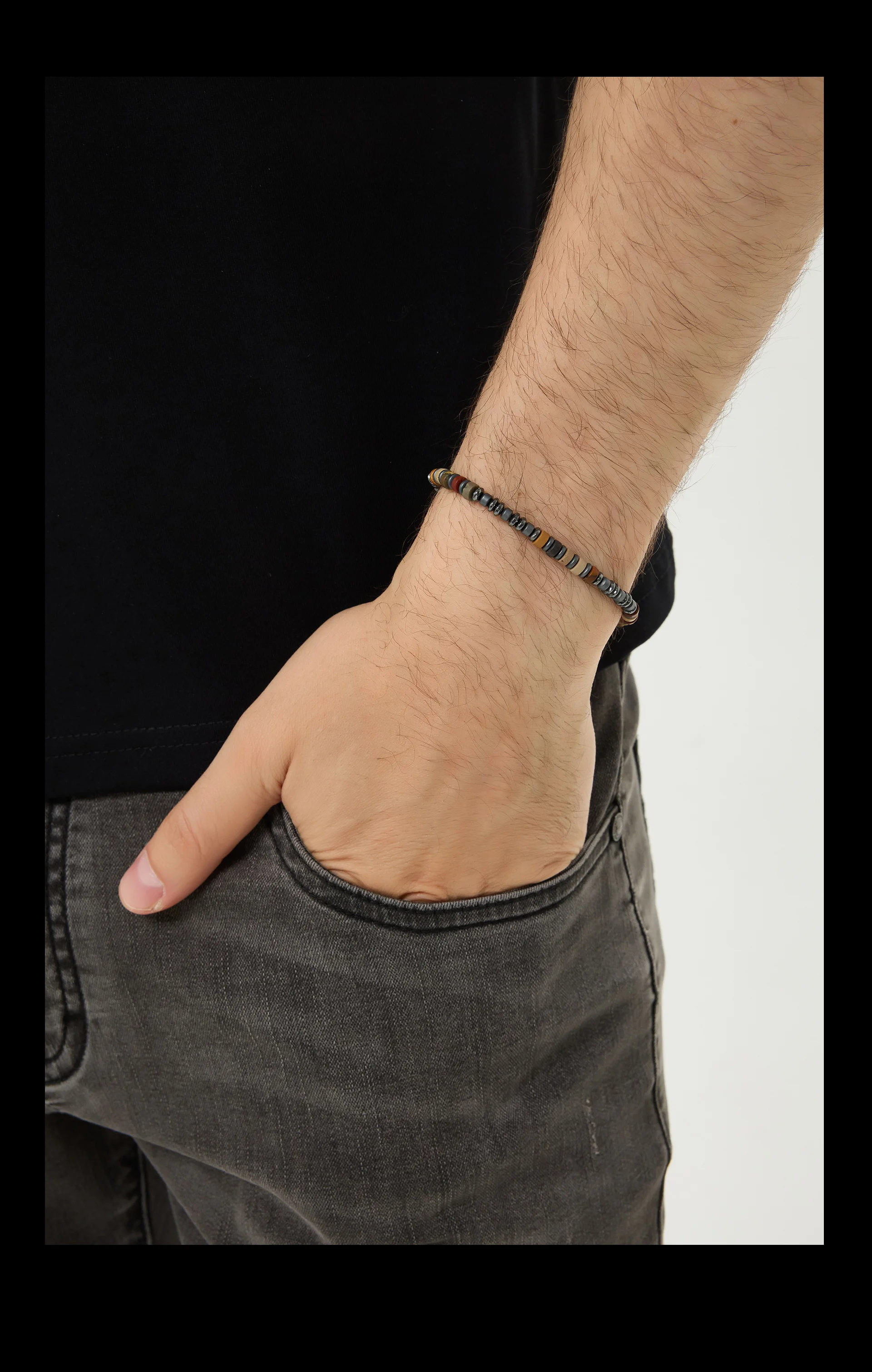 YOUNG&RICH Luxury Picasso Jasper Hematite Bracelet 4mm Bohemian Style Niche Accessory Handcrafted Unisex Bracelet
