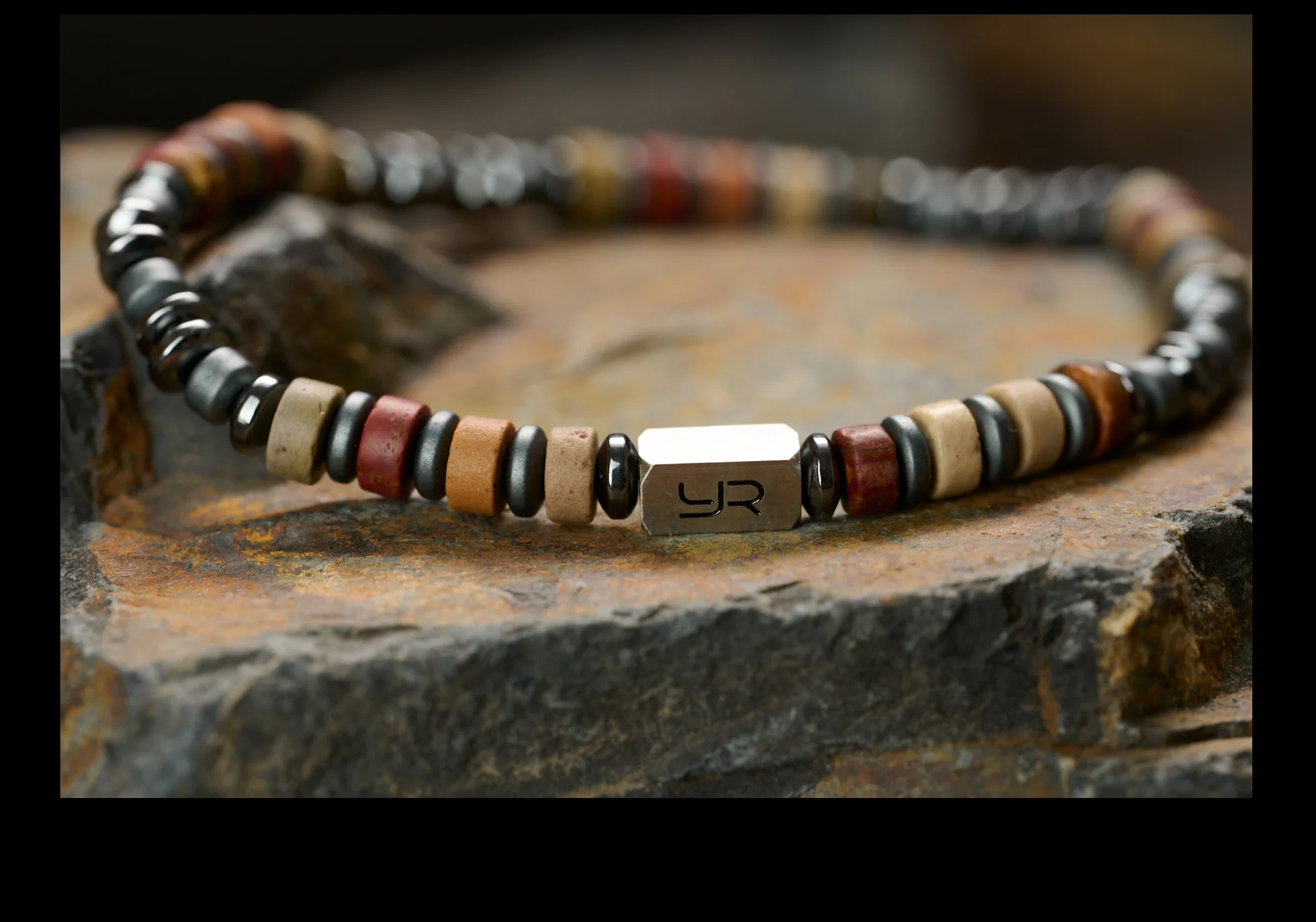 YOUNG&RICH Luxury Picasso Jasper Hematite Bracelet 4mm Bohemian Style Niche Accessory Handcrafted Unisex Bracelet