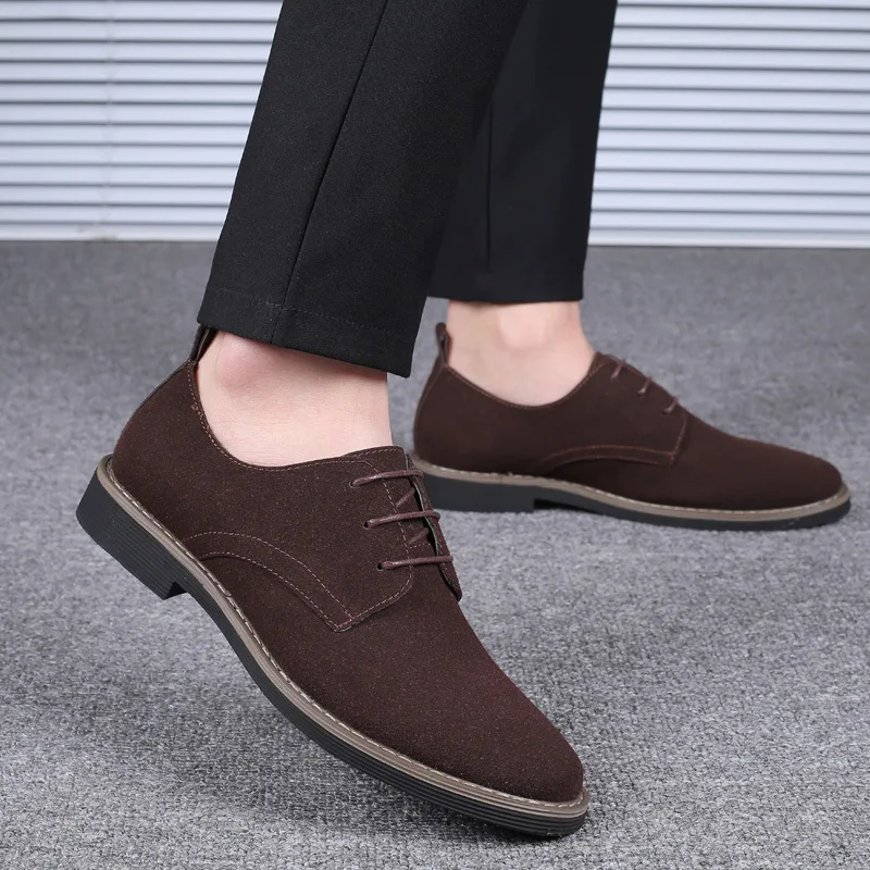 Mens Dress Shoes Legitimate Leather Shoe PU Suede Casual Men Designer Social Male Black Business Luxury Men's Wedding Summer Man