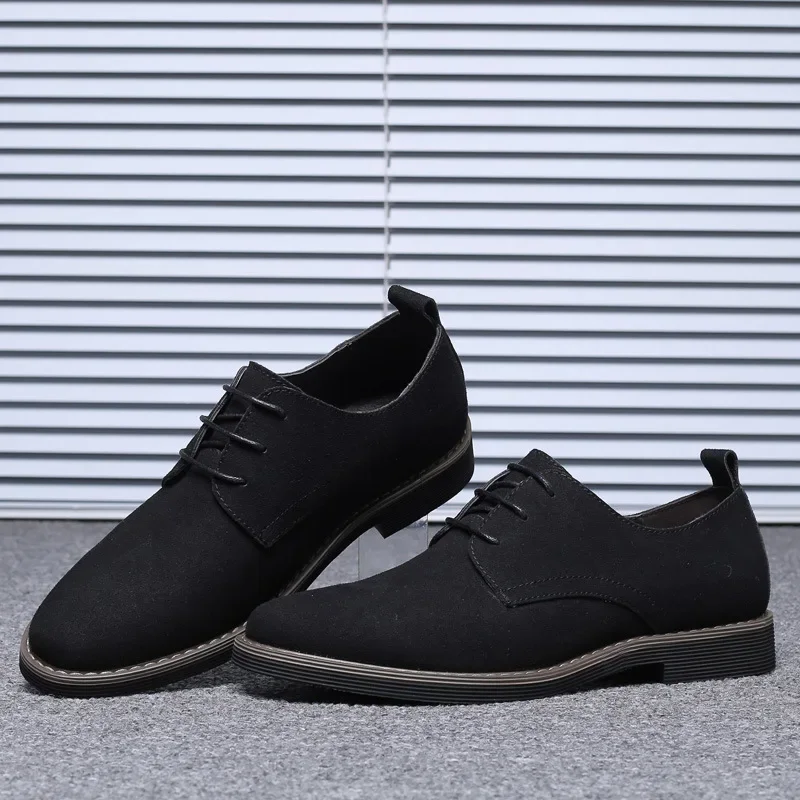 Mens Dress Shoes Legitimate Leather Shoe PU Suede Casual Men Designer Social Male Black Business Luxury Men's Wedding Summer Man