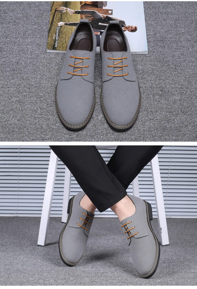 Mens Dress Shoes Legitimate Leather Shoe PU Suede Casual Men Designer Social Male Black Business Luxury Men's Wedding Summer Man