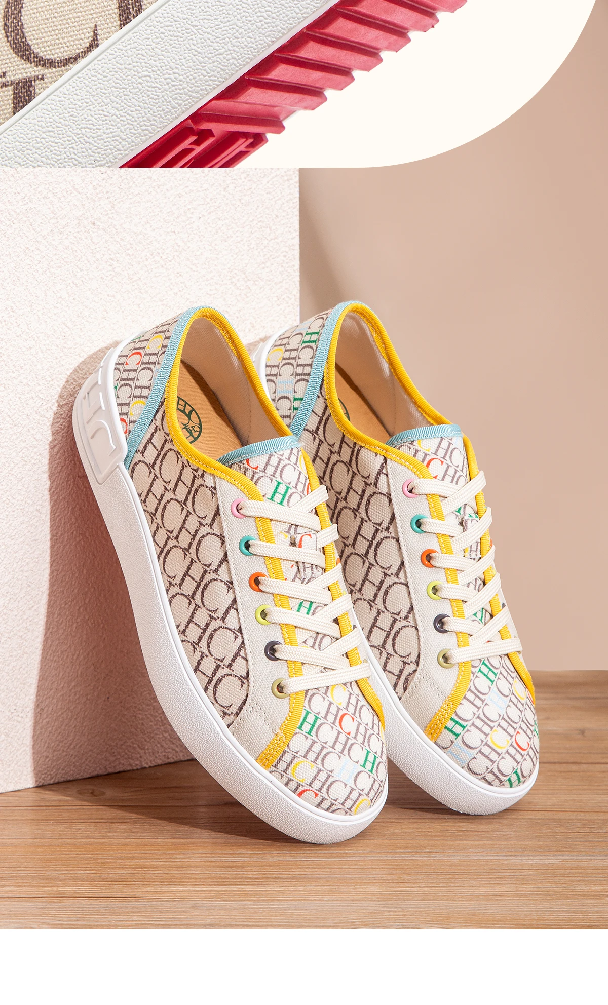 C-H Women's Casual Shoes Autumn New Comfortable Canvas Shoes Skeleton Correction Woman Walking Shoes