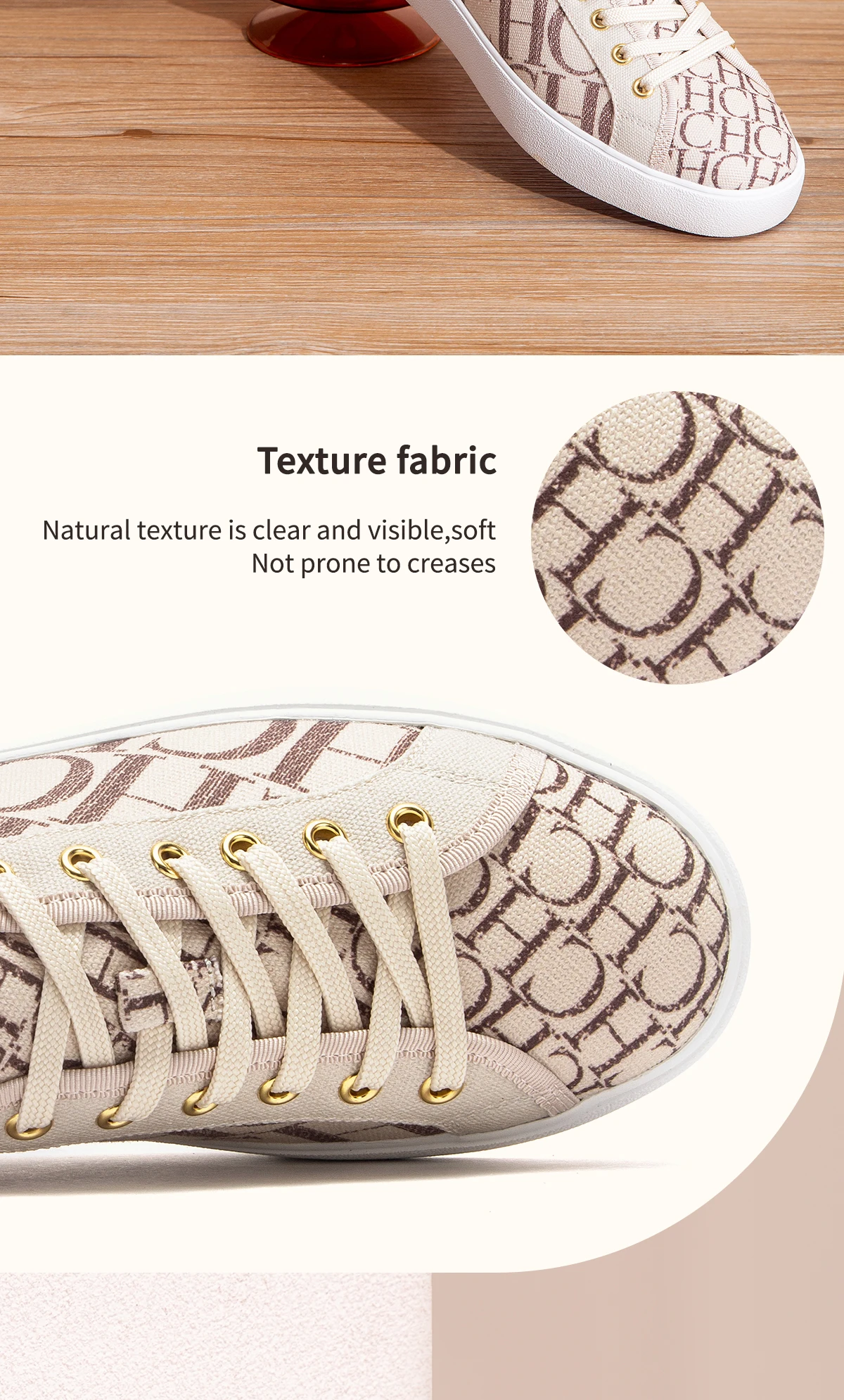 C-H Women's Casual Shoes Autumn New Comfortable Canvas Shoes Skeleton Correction Woman Walking Shoes
