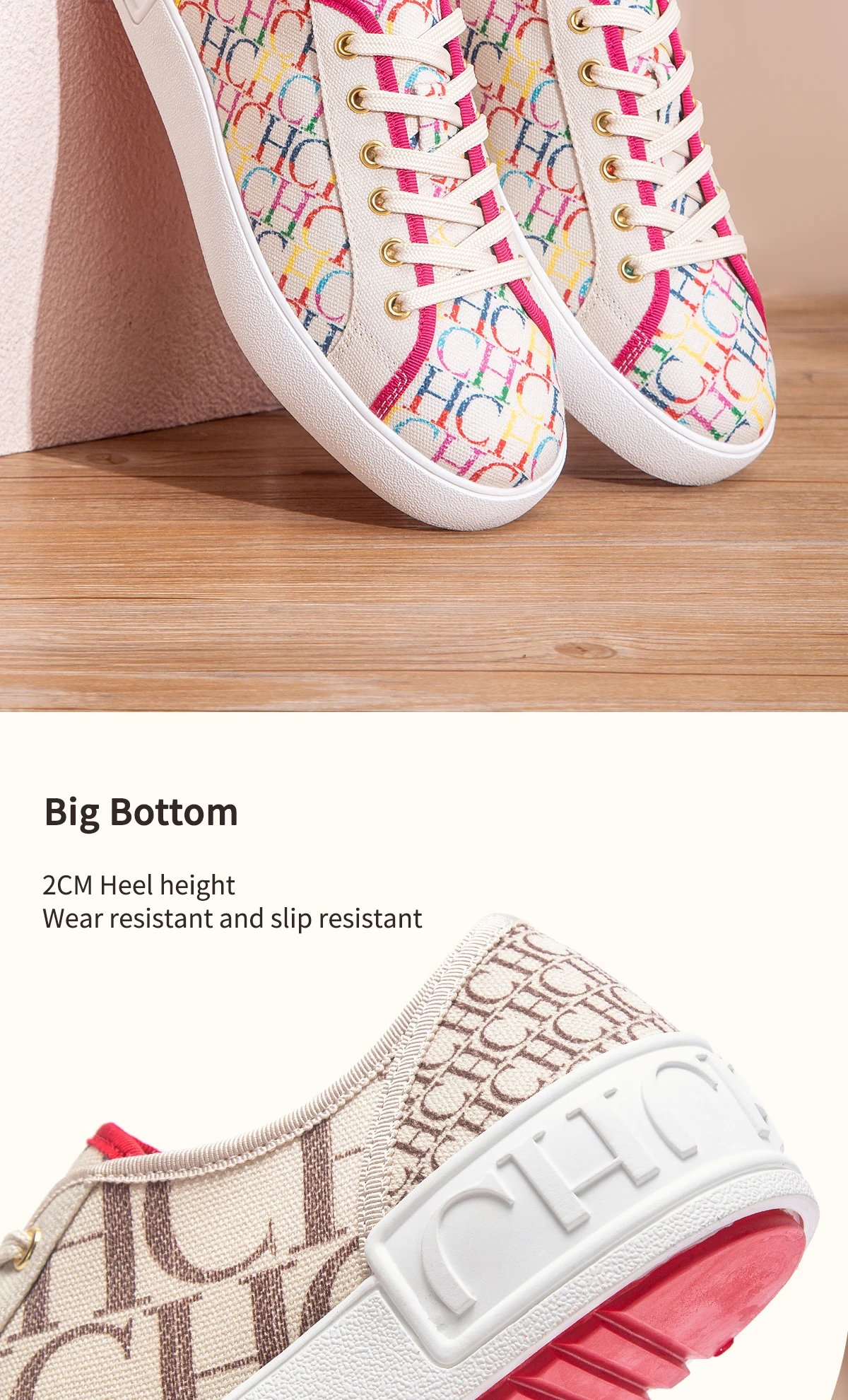 C-H Women's Casual Shoes Autumn New Comfortable Canvas Shoes Skeleton Correction Woman Walking Shoes