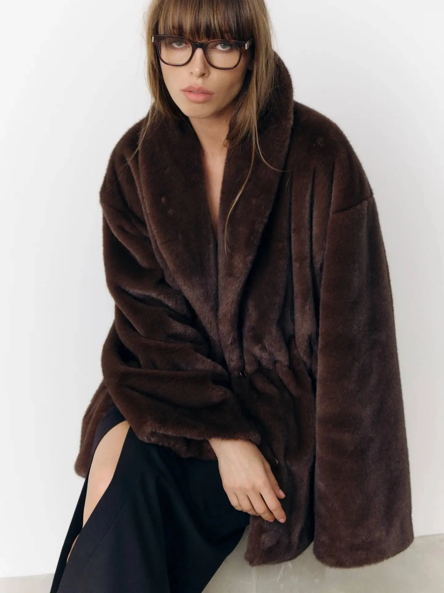 BJTZ Luxury Women’s Faux Fur Winter Coat Warm Thickened Thermal Insulated Jacket For Autumn Winter Cold Weather Outerwear