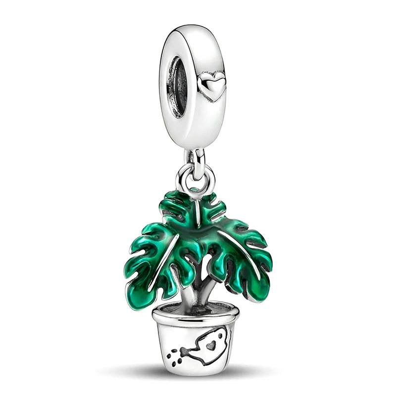 925 Sterling Silver Exquisite Leaf and Flower Horticulture Charms Beads Fit Original  Bracelets Bangles Fine Jewelry Gift
