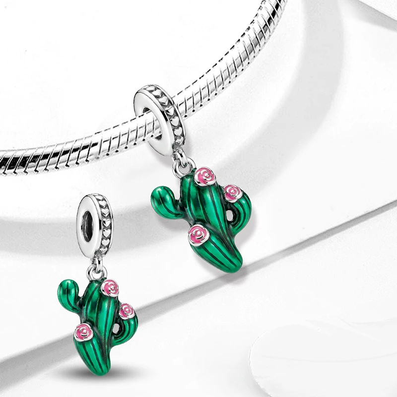 925 Sterling Silver Exquisite Leaf and Flower Horticulture Charms Beads Fit Original  Bracelets Bangles Fine Jewelry Gift