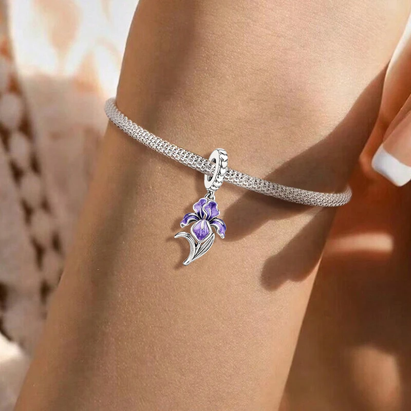 925 Sterling Silver Exquisite Leaf and Flower Horticulture Charms Beads Fit Original  Bracelets Bangles Fine Jewelry Gift