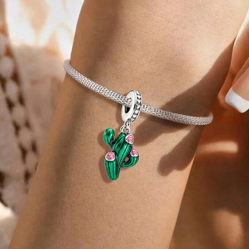 925 Sterling Silver Exquisite Leaf and Flower Horticulture Charms Beads Fit Original  Bracelets Bangles Fine Jewelry Gift