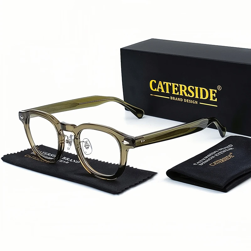CATERSIDE New Simple Tr-90 Eyeglass Frame Men's Glasses Frame Round High-Quality Women's Daily Reading Decorative Eyeglassese