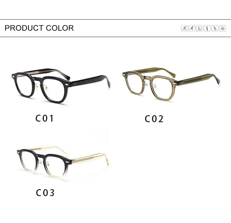 CATERSIDE New Simple Tr-90 Eyeglass Frame Men's Glasses Frame Round High-Quality Women's Daily Reading Decorative Eyeglassese