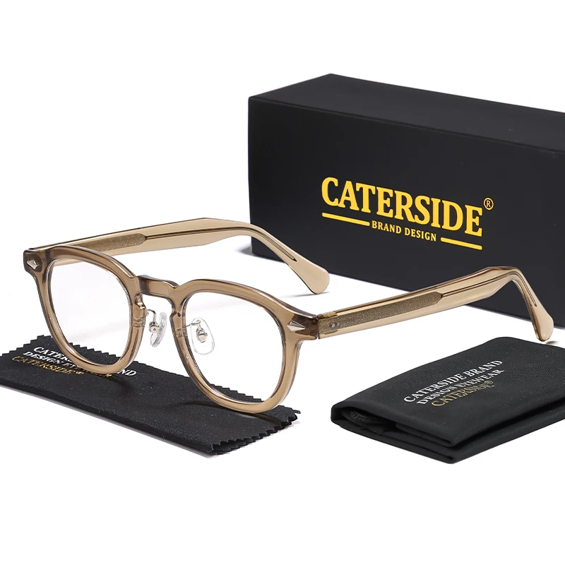CATERSIDE New Simple Tr-90 Eyeglass Frame Men's Glasses Frame Round High-Quality Women's Daily Reading Decorative Eyeglassese