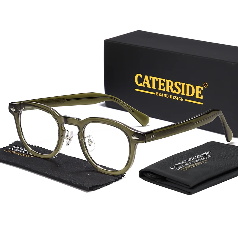 CATERSIDE New Simple Tr-90 Eyeglass Frame Men's Glasses Frame Round High-Quality Women's Daily Reading Decorative Eyeglassese