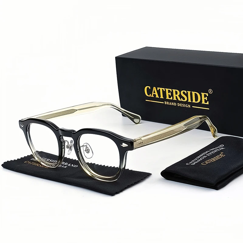 CATERSIDE New Simple Tr-90 Eyeglass Frame Men's Glasses Frame Round High-Quality Women's Daily Reading Decorative Eyeglassese