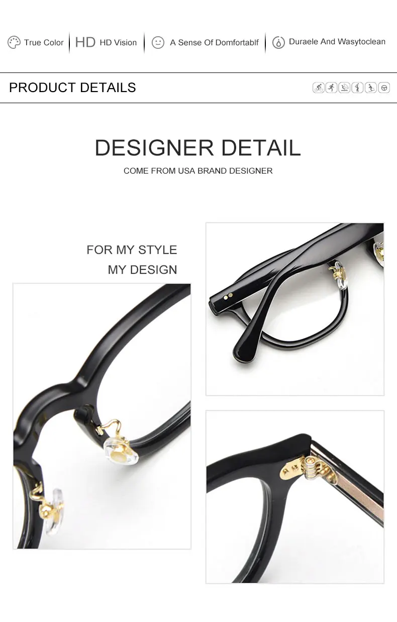 CATERSIDE New Simple Tr-90 Eyeglass Frame Men's Glasses Frame Round High-Quality Women's Daily Reading Decorative Eyeglassese