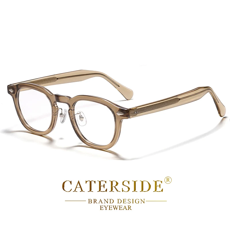 CATERSIDE New Simple Tr-90 Eyeglass Frame Men's Glasses Frame Round High-Quality Women's Daily Reading Decorative Eyeglassese