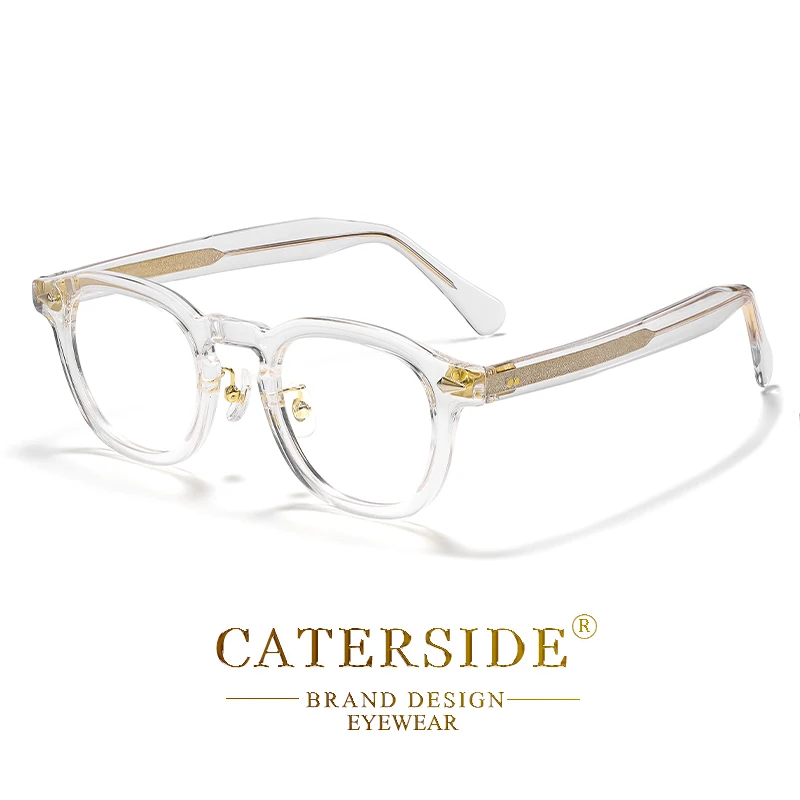 CATERSIDE New Simple Tr-90 Eyeglass Frame Men's Glasses Frame Round High-Quality Women's Daily Reading Decorative Eyeglassese