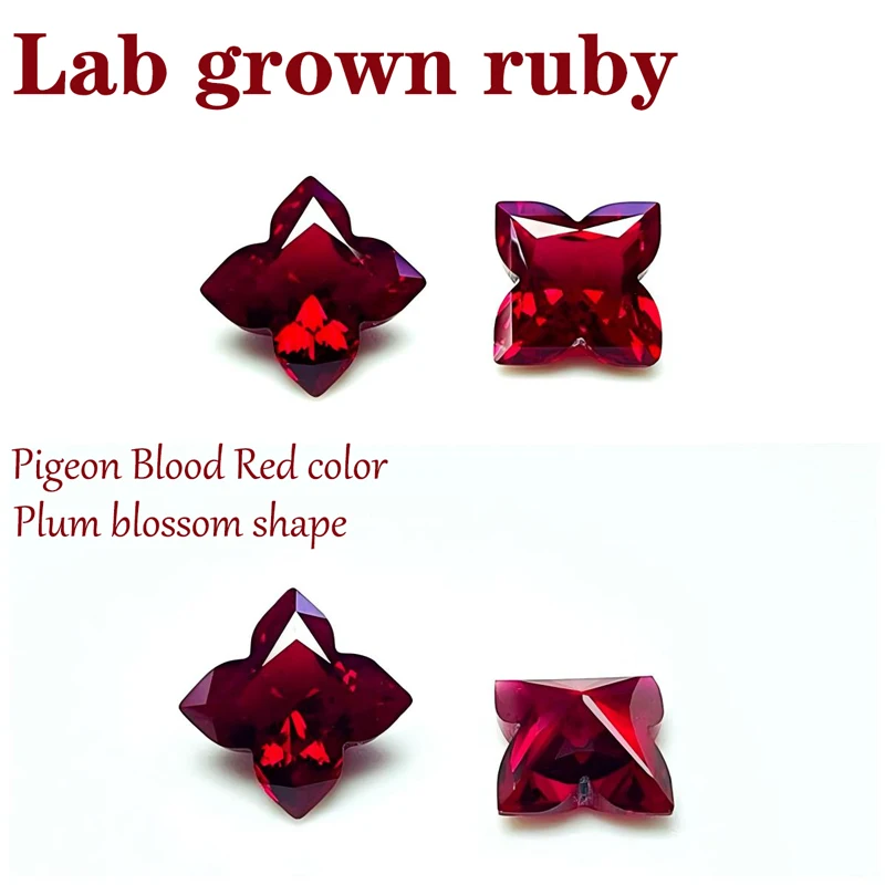 L-Ruby Sugar Tower Cut VVS1 Lab Grown Gemstone Pigeon Blood Red Certificate Advanced Charms Jewelry Making Materials Wholesale