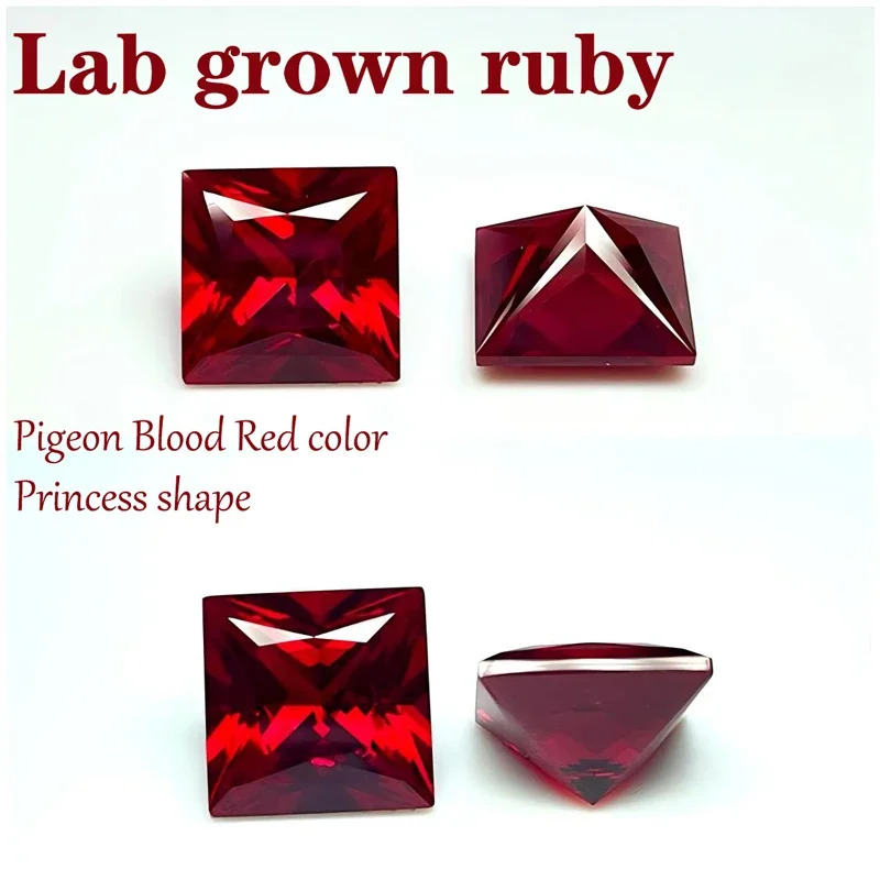 L-Ruby Sugar Tower Cut VVS1 Lab Grown Gemstone Pigeon Blood Red Certificate Advanced Charms Jewelry Making Materials Wholesale