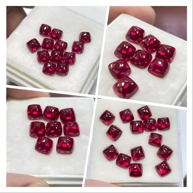 L-Ruby Sugar Tower Cut VVS1 Lab Grown Gemstone Pigeon Blood Red Certificate Advanced Charms Jewelry Making Materials Wholesale