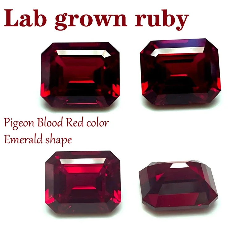 L-Ruby Sugar Tower Cut VVS1 Lab Grown Gemstone Pigeon Blood Red Certificate Advanced Charms Jewelry Making Materials Wholesale