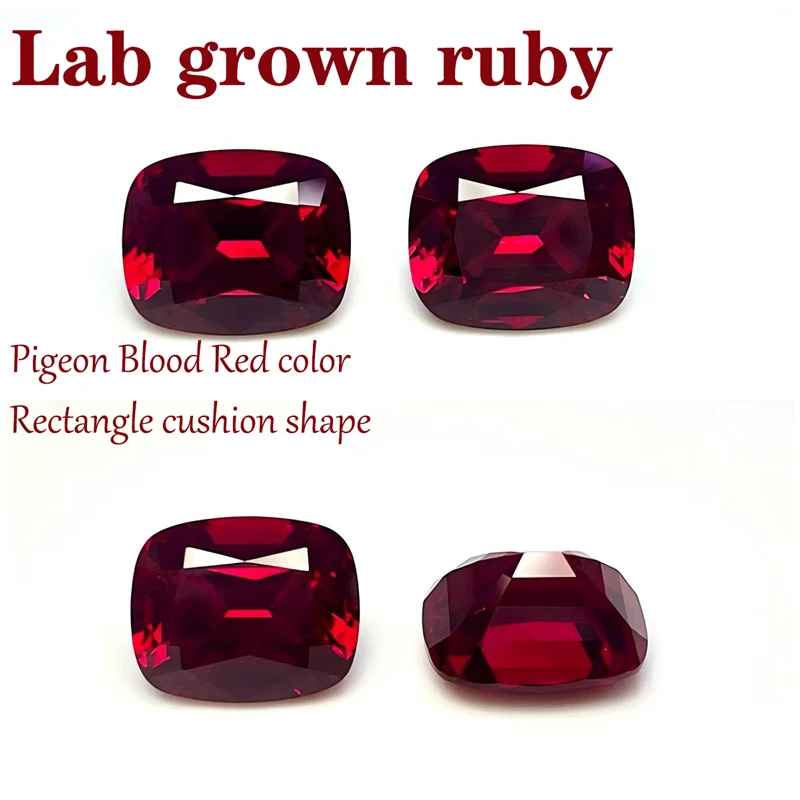 L-Ruby Sugar Tower Cut VVS1 Lab Grown Gemstone Pigeon Blood Red Certificate Advanced Charms Jewelry Making Materials Wholesale