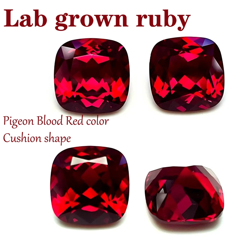 L-Ruby Sugar Tower Cut VVS1 Lab Grown Gemstone Pigeon Blood Red Certificate Advanced Charms Jewelry Making Materials Wholesale