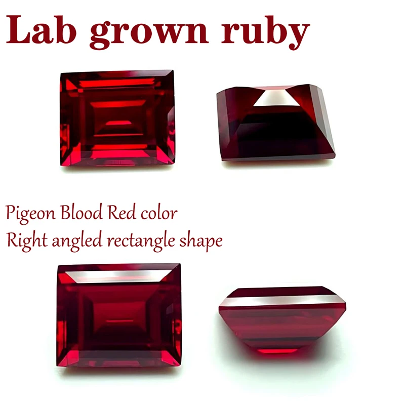 L-Ruby Sugar Tower Cut VVS1 Lab Grown Gemstone Pigeon Blood Red Certificate Advanced Charms Jewelry Making Materials Wholesale