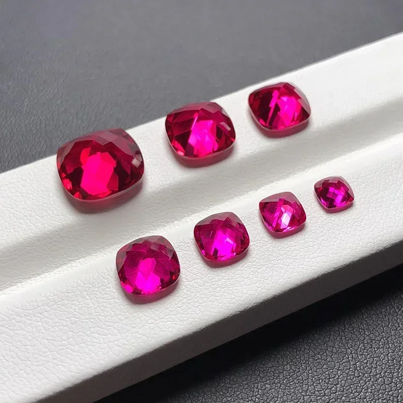 L-Ruby Sugar Tower Cut VVS1 Lab Grown Gemstone Pigeon Blood Red Certificate Advanced Charms Jewelry Making Materials Wholesale