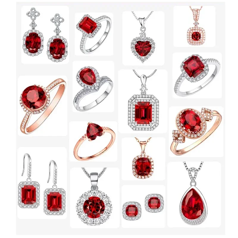 L-Ruby Sugar Tower Cut VVS1 Lab Grown Gemstone Pigeon Blood Red Certificate Advanced Charms Jewelry Making Materials Wholesale