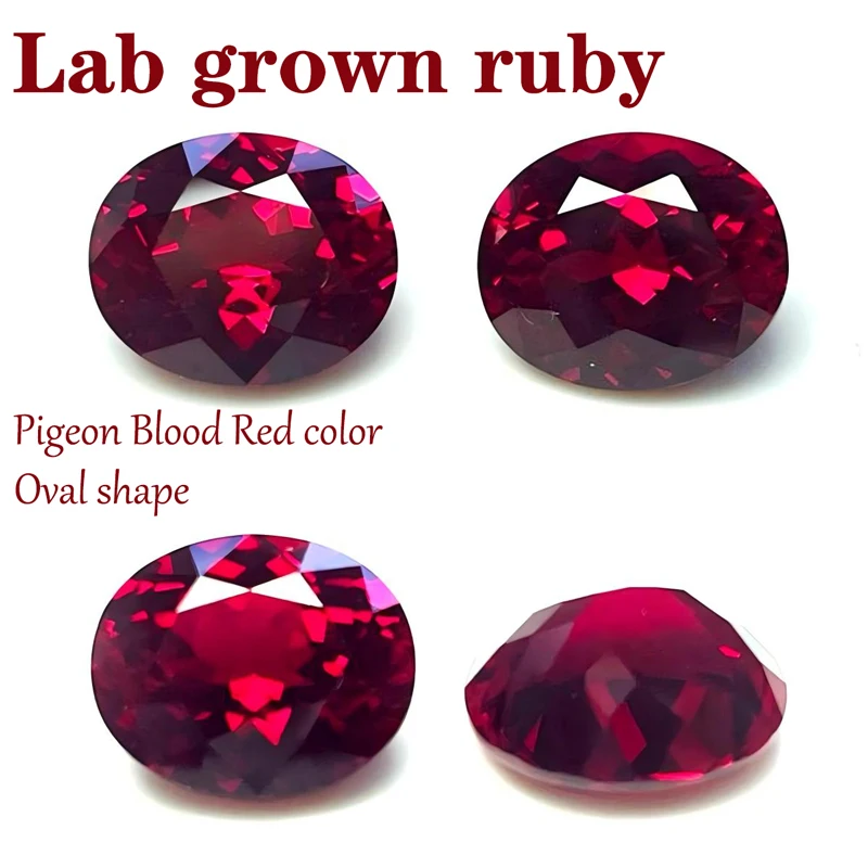 L-Ruby Sugar Tower Cut VVS1 Lab Grown Gemstone Pigeon Blood Red Certificate Advanced Charms Jewelry Making Materials Wholesale