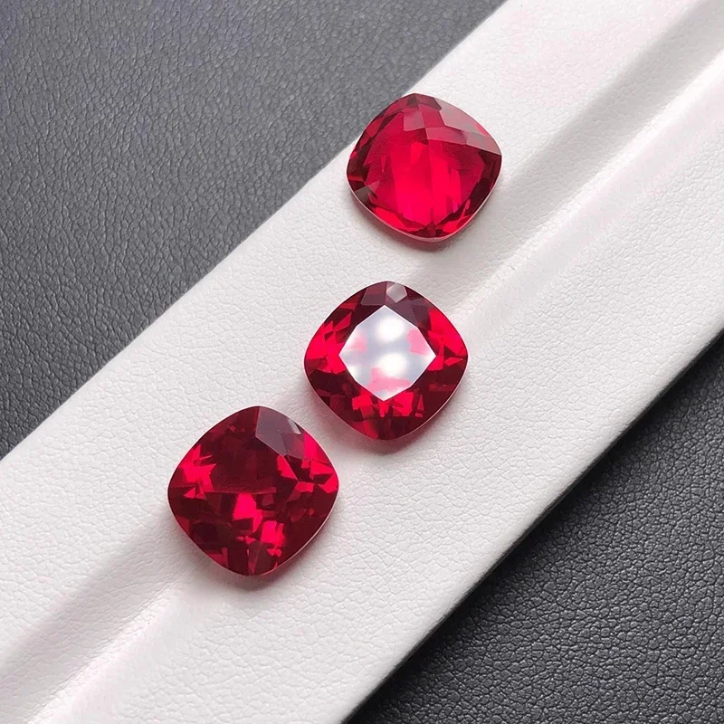 L-Ruby Sugar Tower Cut VVS1 Lab Grown Gemstone Pigeon Blood Red Certificate Advanced Charms Jewelry Making Materials Wholesale