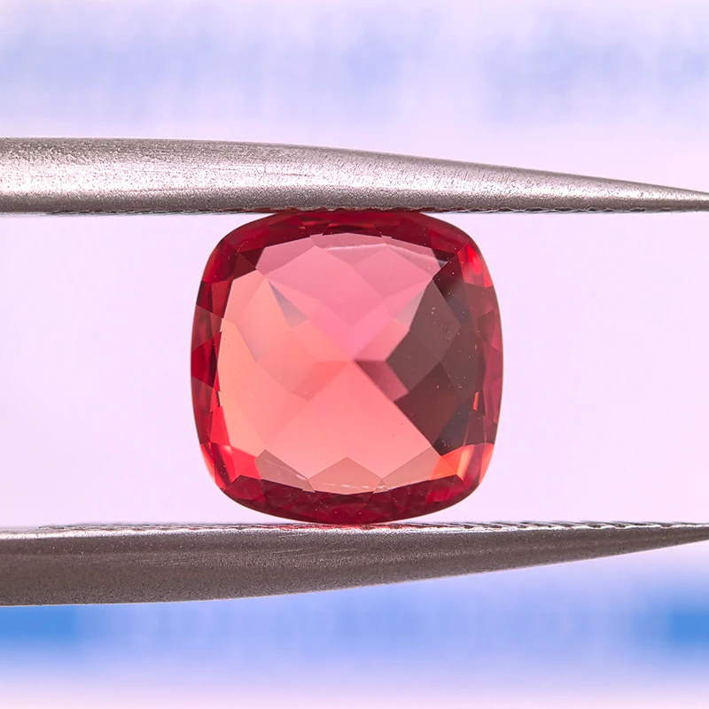 Lab Grown Padparadscha Cushion Cut Fire Lotus Color DIY Charms Jewelry Making Ring Necklace Earrings Main Materials Certificate