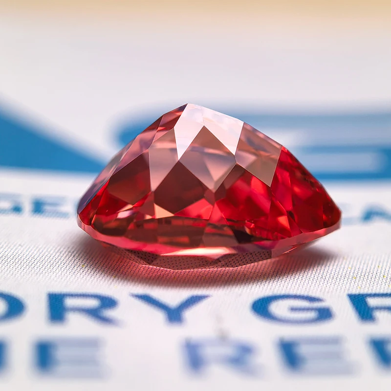 Lab Grown Padparadscha Cushion Cut Fire Lotus Color DIY Charms Jewelry Making Ring Necklace Earrings Main Materials Certificate