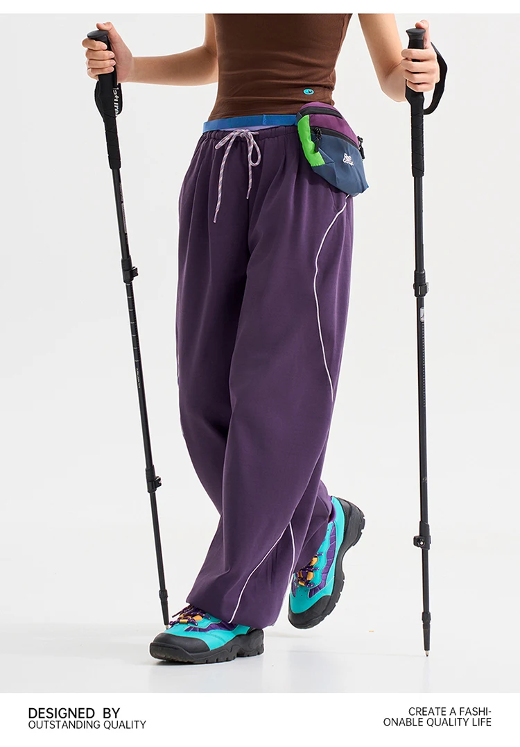 Men Women Mountain Outdoor Quick Dry Wide Leg Sport Pant Sweatpants Joggers Loose Casual Cycling Hiking Baggy Pants Trousers