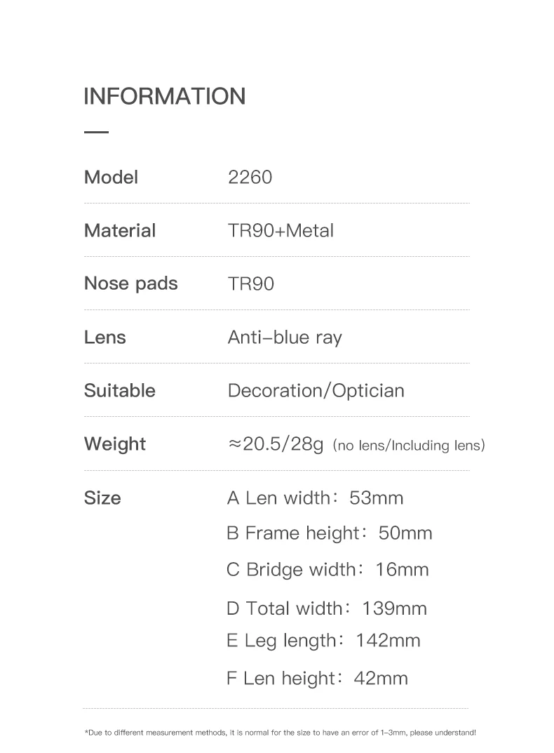 VKYEE Geometric Large Frame Personalized Fashion Design Ladies Blue Light Reading Glasses Customizable Prescription PFD2260